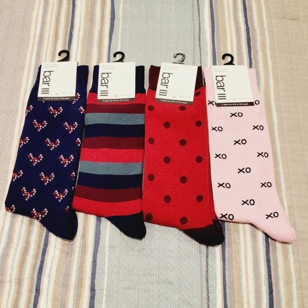 Bar III 4 Pair of Dress Socks Bundle